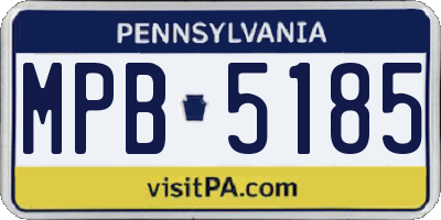 PA license plate MPB5185
