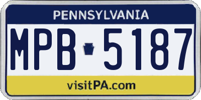 PA license plate MPB5187
