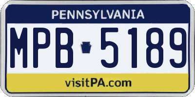 PA license plate MPB5189