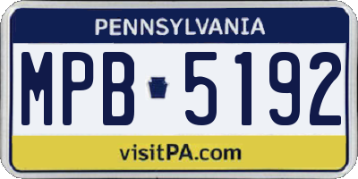 PA license plate MPB5192
