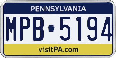PA license plate MPB5194
