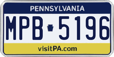 PA license plate MPB5196