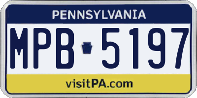 PA license plate MPB5197
