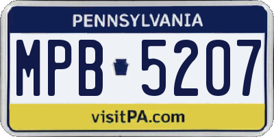 PA license plate MPB5207