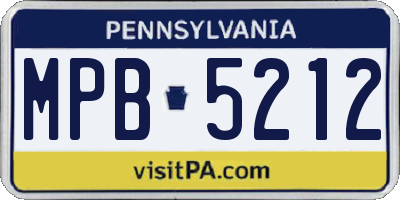 PA license plate MPB5212