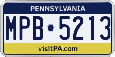 PA license plate MPB5213