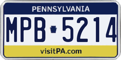 PA license plate MPB5214