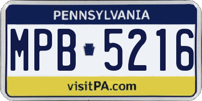 PA license plate MPB5216