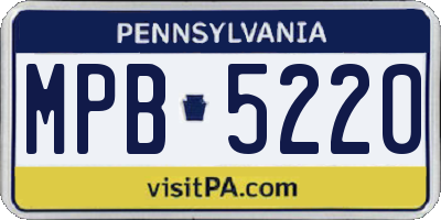 PA license plate MPB5220