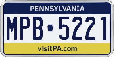 PA license plate MPB5221