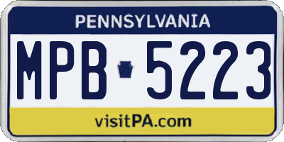 PA license plate MPB5223