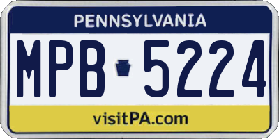 PA license plate MPB5224