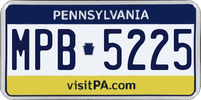 PA license plate MPB5225