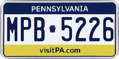 PA license plate MPB5226