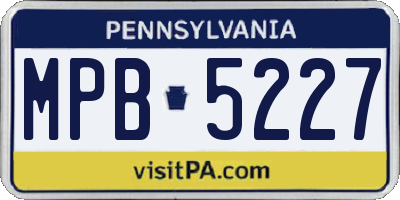 PA license plate MPB5227