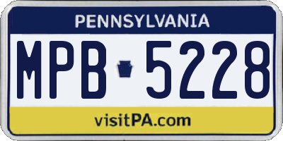 PA license plate MPB5228