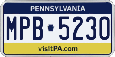 PA license plate MPB5230