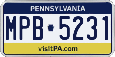 PA license plate MPB5231