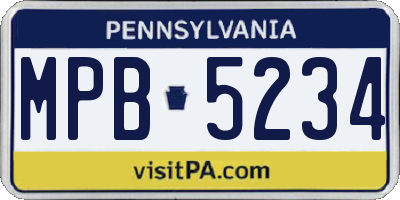 PA license plate MPB5234
