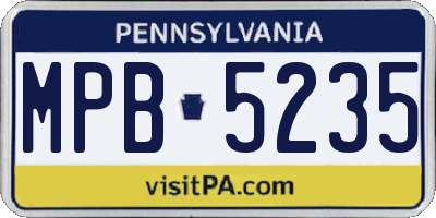 PA license plate MPB5235