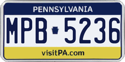 PA license plate MPB5236