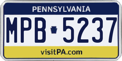 PA license plate MPB5237