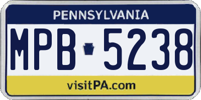 PA license plate MPB5238
