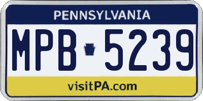 PA license plate MPB5239