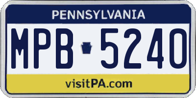 PA license plate MPB5240