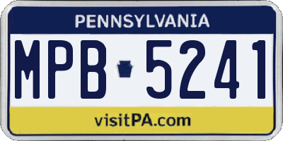 PA license plate MPB5241