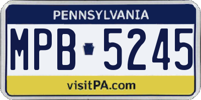 PA license plate MPB5245