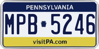 PA license plate MPB5246