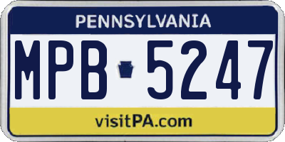 PA license plate MPB5247