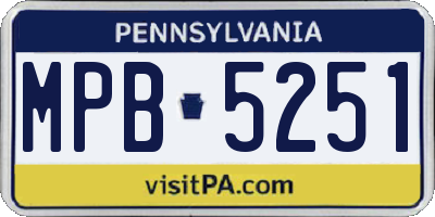 PA license plate MPB5251