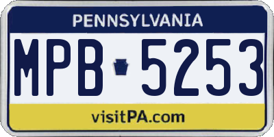 PA license plate MPB5253