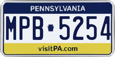 PA license plate MPB5254