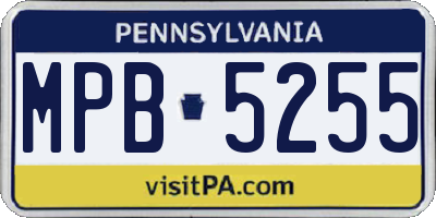 PA license plate MPB5255