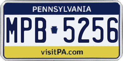 PA license plate MPB5256