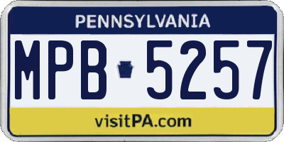 PA license plate MPB5257