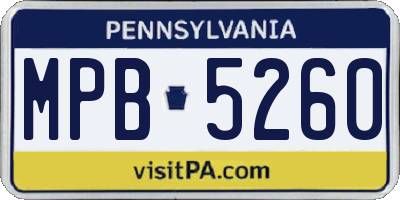 PA license plate MPB5260