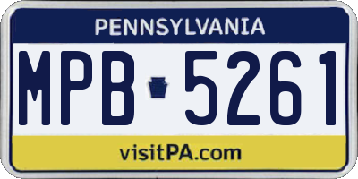 PA license plate MPB5261