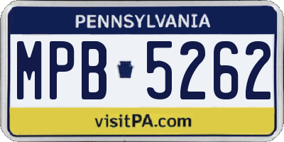 PA license plate MPB5262