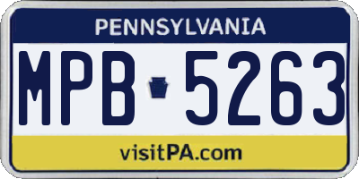 PA license plate MPB5263