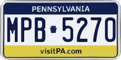PA license plate MPB5270