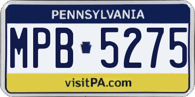 PA license plate MPB5275