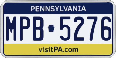 PA license plate MPB5276