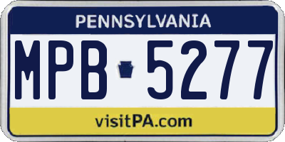PA license plate MPB5277