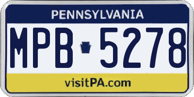 PA license plate MPB5278