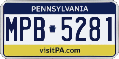 PA license plate MPB5281