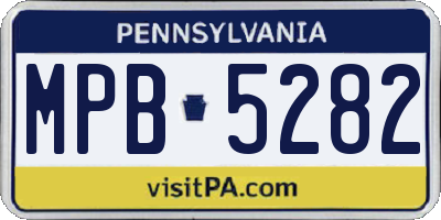 PA license plate MPB5282